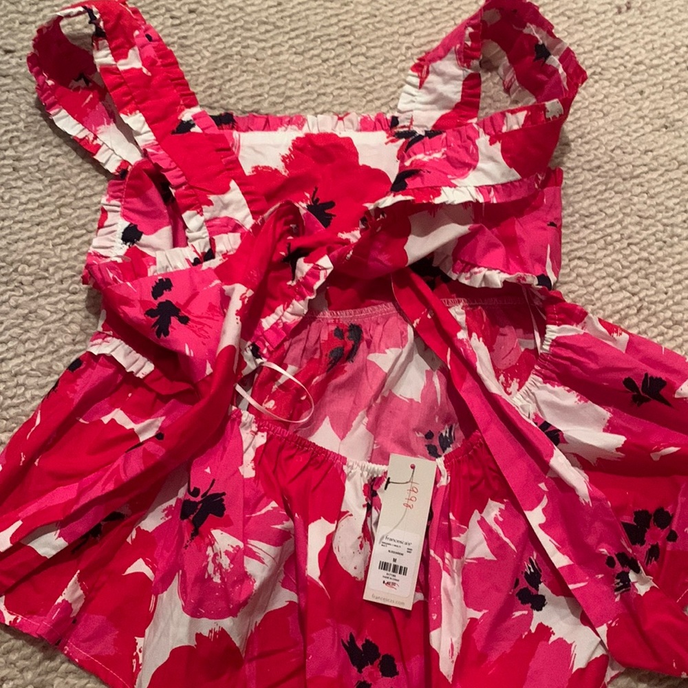 Crop top open back pink and red size M
